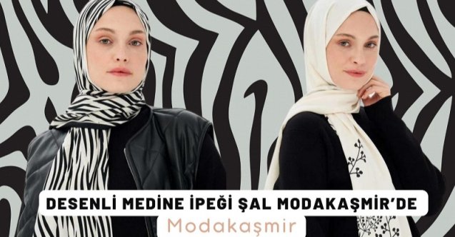 Desenli Medine İpeği Şal Modakaşmir’de