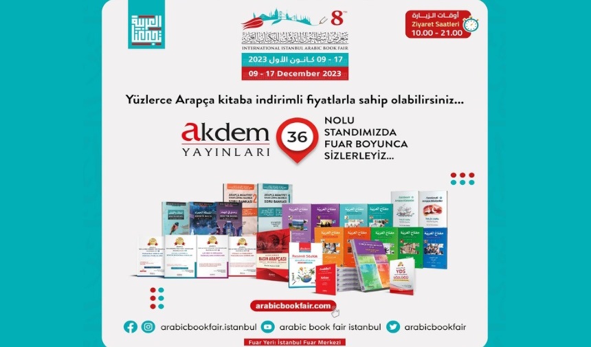 Akdem Yayınları, 9-17 Aralık tarihleri arasında Arapça Kitap Fuarında!