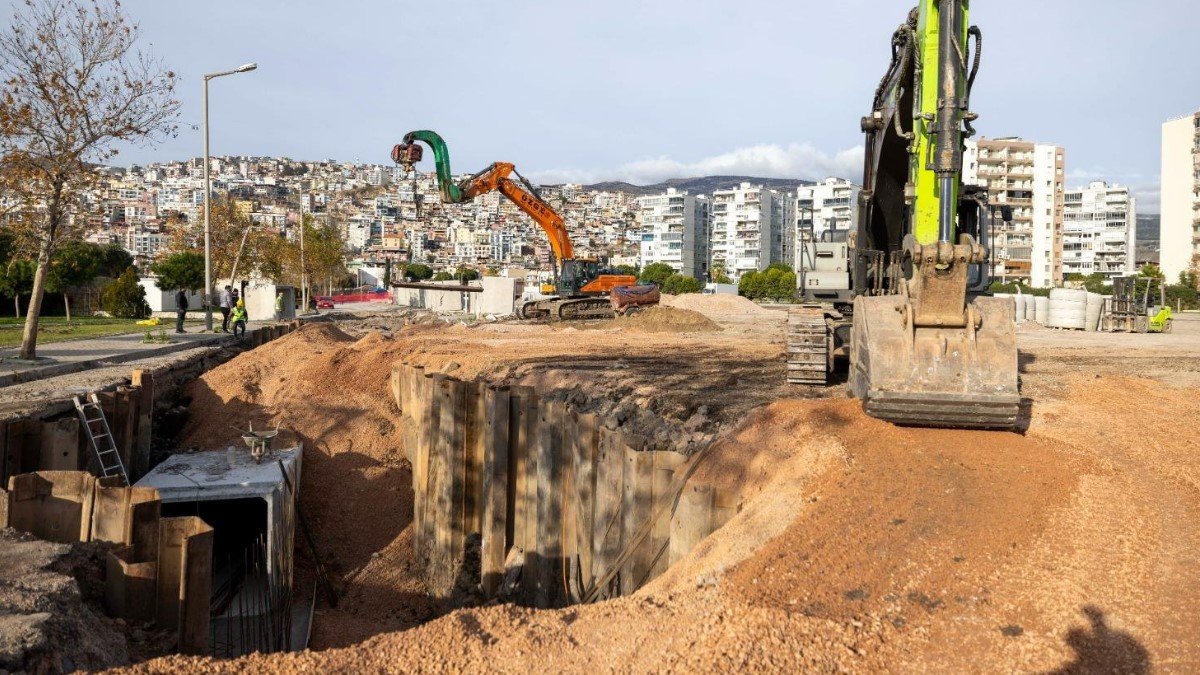 izmir bayraklı atiksu kanalı altyapi çalışmaları